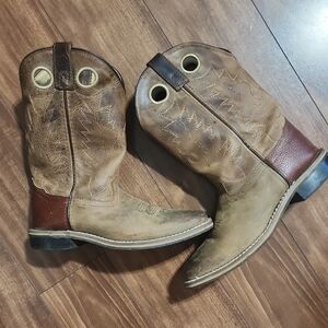 Boys Tan Leather Western Boots